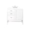 James Martin Vanities Addison 36in Single Vanity, Glossy White w/ 3 CM White Zeus Quartz Top E444-V36-GW-3WZ - alternate 1
